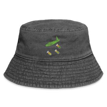 Green Pineapple Bomb Flugzeug - Vintage Bucket Hat - Vintage Schwarz - Vorne