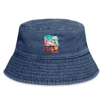 Colorful creation funfair, games, candy - Vintage Bucket Hat - vintage denim - Front
