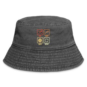 Eat Sleep Darts Repeat - Vintage Bucket Hat - vintage black - Front