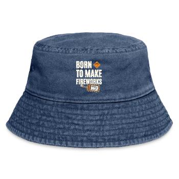Born To Make Fireworks - Vintage Bucket Hat - vintage denim - Front