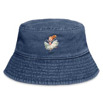 Ballerina dance in pastel pink - Vintage Bucket Hat - vintage denim - Front