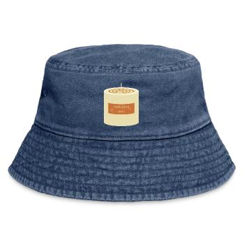 Cinnamon Swirl Candle  - Vintage Bucket Hat - vintage denim - Front