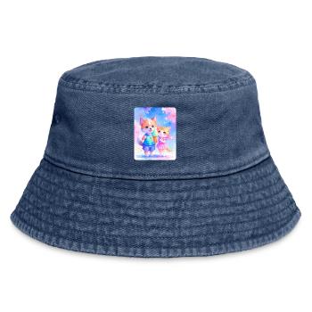 Hündchen, Kätzchen & Eiscreme - Vintage Bucket Hat - vintage denim - Front
