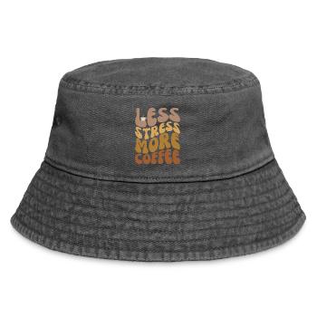 Less Stress More Coffee - Vintage Bucket Hat - vintage black - Front