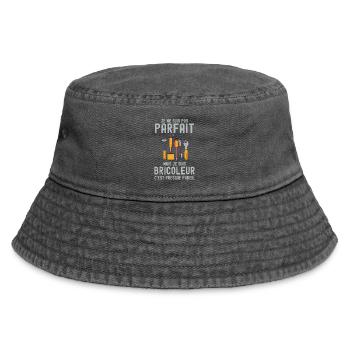 Perfekt, nein, cleverer Handwerker - Vintage Bucket Hat - Vintage Schwarz - Vorne