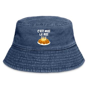 Humour Epiphany Cake It's Me The King - Vintage Bucket Hat - vintage denim - Front