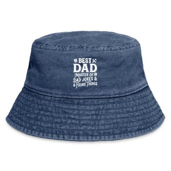 Best Dad: Meister der Witze & Reparaturen - Vintage Bucket Hat - Vintage Denim - Vorne