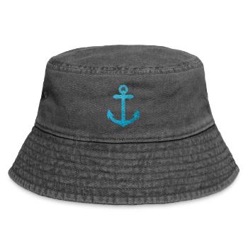 Anker Wellen und Meer - Vintage Bucket Hat - Vintage Schwarz - Vorne