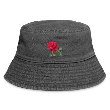 Red rose - Vintage Bucket Hat - vintage black - Front