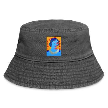 Zeitlose Pop Art Frau mit Farbkontrast - Vintage Bucket Hat - Vintage Schwarz - Vorne