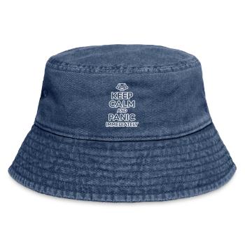 Keep Calm And Panic – Lustig, sarkastisch - Vintage Bucket Hat - Vintage Denim - Vorne