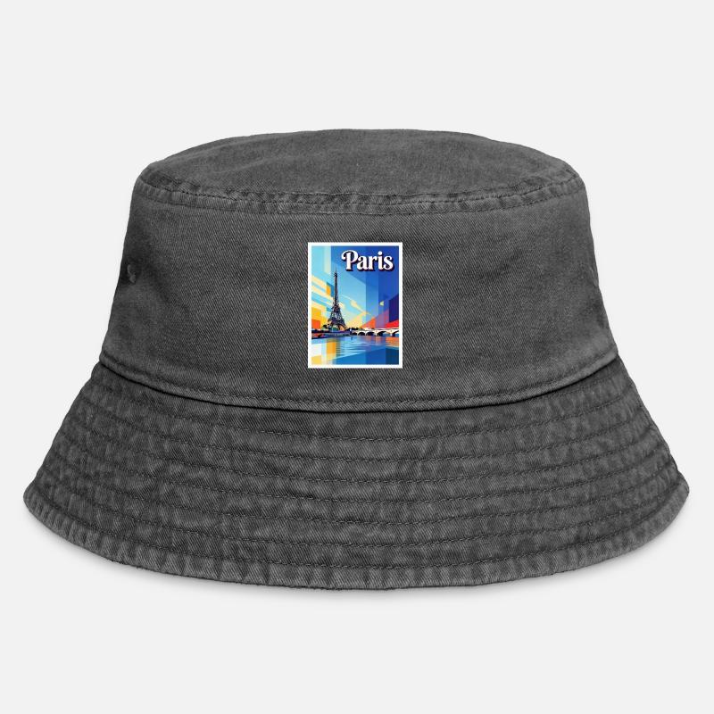 Paris Prism Eiffel - Vintage Bucket Hat - vintage black