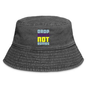 drop beats not bombs - Vintage Bucket Hat - vintage black - Front