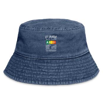 27 Jahre Feinste Qualität Geschenk 27. Geburtstag - Vintage Bucket Hat - Vintage Denim - Vorne