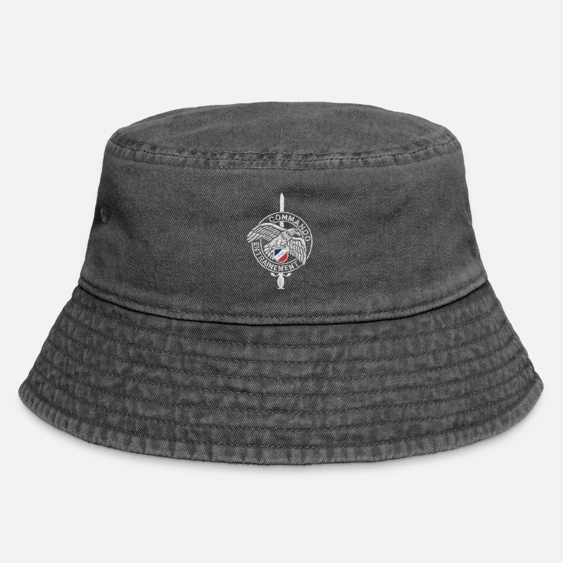 Special Forces Commando Abzeichen Frankreich Grafik - Vintage Bucket Hat - Vintage Schwarz