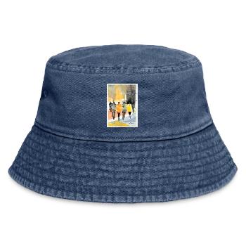People Fashion - Vintage Bucket Hat - vintage denim - Front