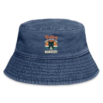 Tricoter me fait me sentir moins meurtrier drôle Craft de - Bob vintage - vintage bleu jeans - Devant