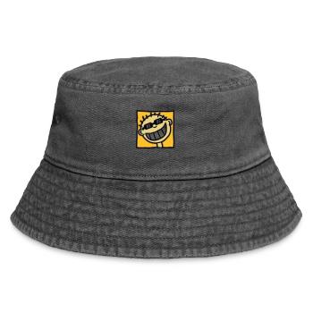 Ein grinsender Tourist - Vintage Bucket Hat - Vintage Schwarz - Vorne