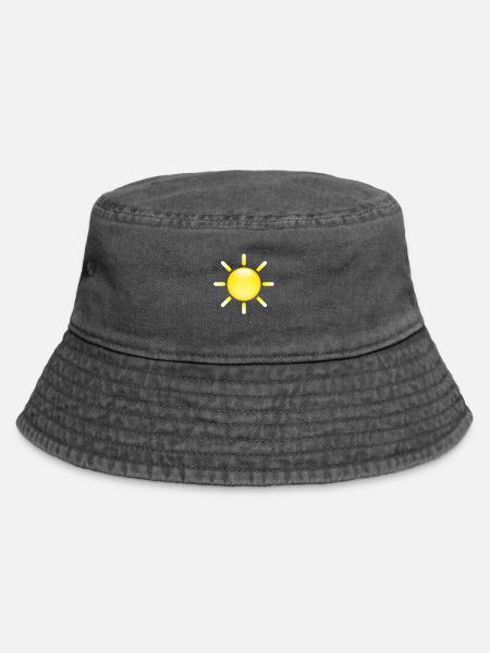 Smiley Sun - Vintage Bucket Hat - Vintage Schwarz