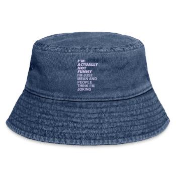 I'M NOT FUNNY - Vintage Bucket Hat - vintage denim - Front