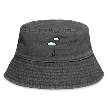 Anker mit Wolke - Vintage Bucket Hat - Vintage Schwarz - Vorne