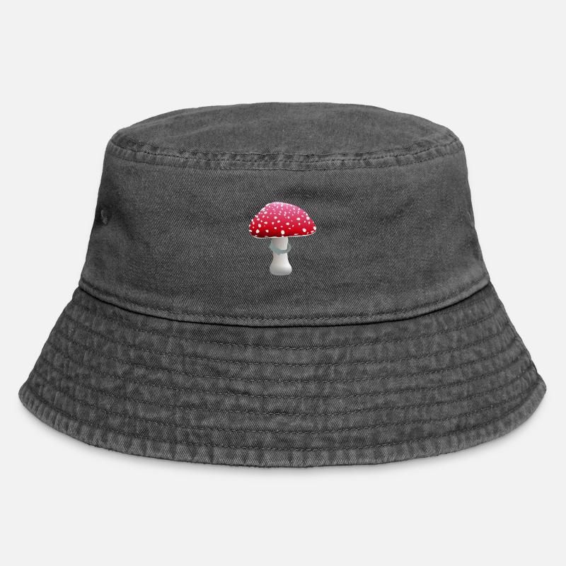 Fliegenpilz - Vintage Bucket Hat - Vintage Schwarz