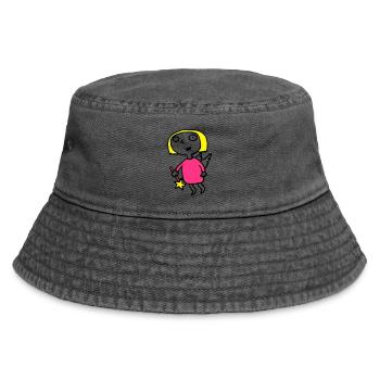 little_fairy_052012e_3c - Vintage Bucket Hat - Vintage Schwarz - Vorne