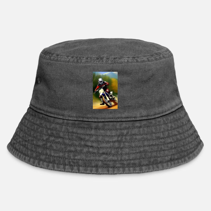 Motocross Riding - Vintage Bucket Hat - vintage black