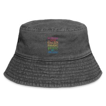 Lauter Schweigen Regenbogen - Vintage Bucket Hat - Vintage Schwarz - Vorne