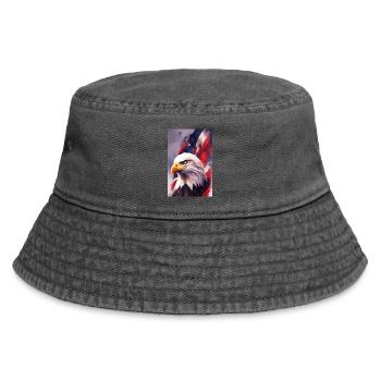 Bald Eagel - Patriotic - Vintage Bucket Hat - vintage black - Front
