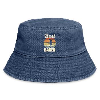 Funny Baker - Vintage Bucket Hat - vintage denim - Front