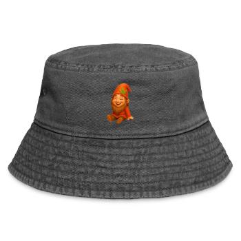 Knuffiger Zwerg goldig lachend - Vintage Bucket Hat - Vintage Schwarz - Vorne