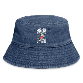 Parrot saying I seem calm but in my - Vintage Bucket Hat - vintage denim - Front