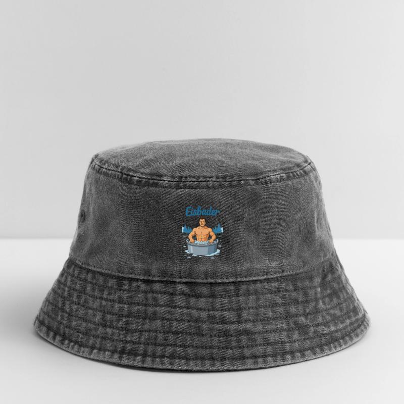 Eisbader Muskelmann im Eisbad Vintage Bucket Hat