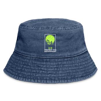 protect nature - Vintage Bucket Hat - vintage denim - Front