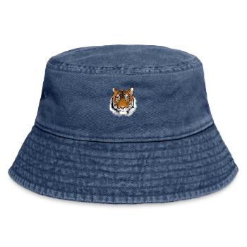 tête de tigre - Bob vintage - vintage bleu jeans - Devant