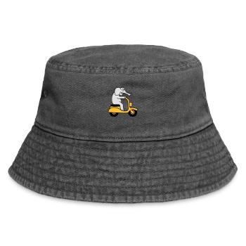 Moped Elephant - Vintage Bucket Hat - Vintage Schwarz - Vorne