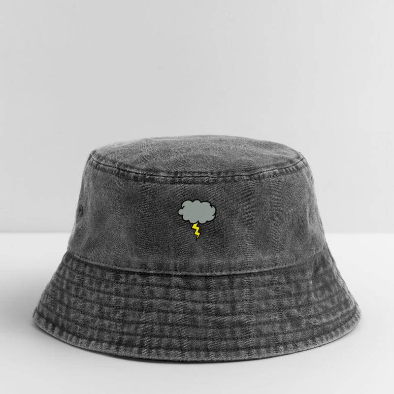 cloud thundercloud lightning thunderbolt Vintage Bucket Hat