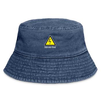 Vorsicht: Stehe unter Strom! - Vintage Bucket Hat - Vintage Denim - Vorne