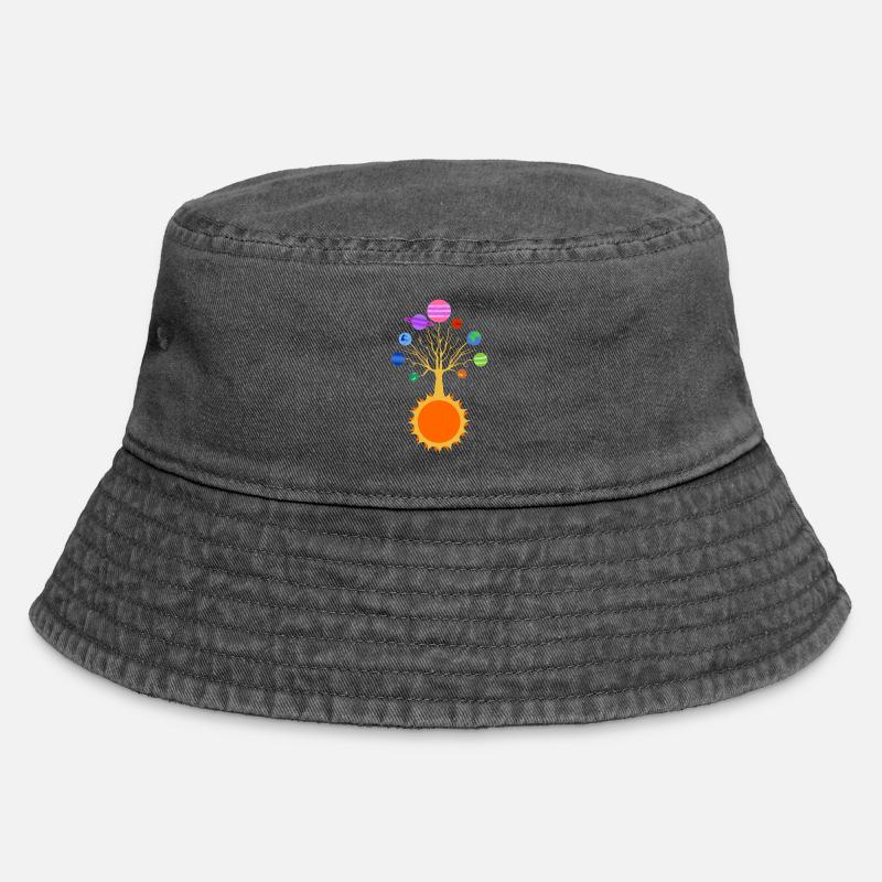 Solar System Tree - Vintage Bucket Hat - vintage black
