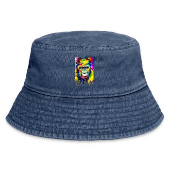 Urbaner Gorilla - Graffiti Kunst - Vintage Bucket Hat - Vintage Denim - Vorne