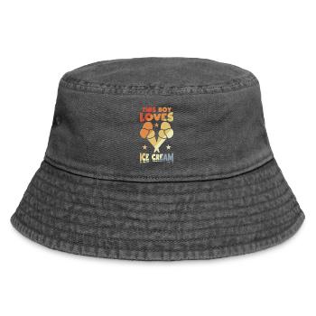 Dieser Junge liebt Eiscreme - Vintage Bucket Hat - Vintage Schwarz - Vorne