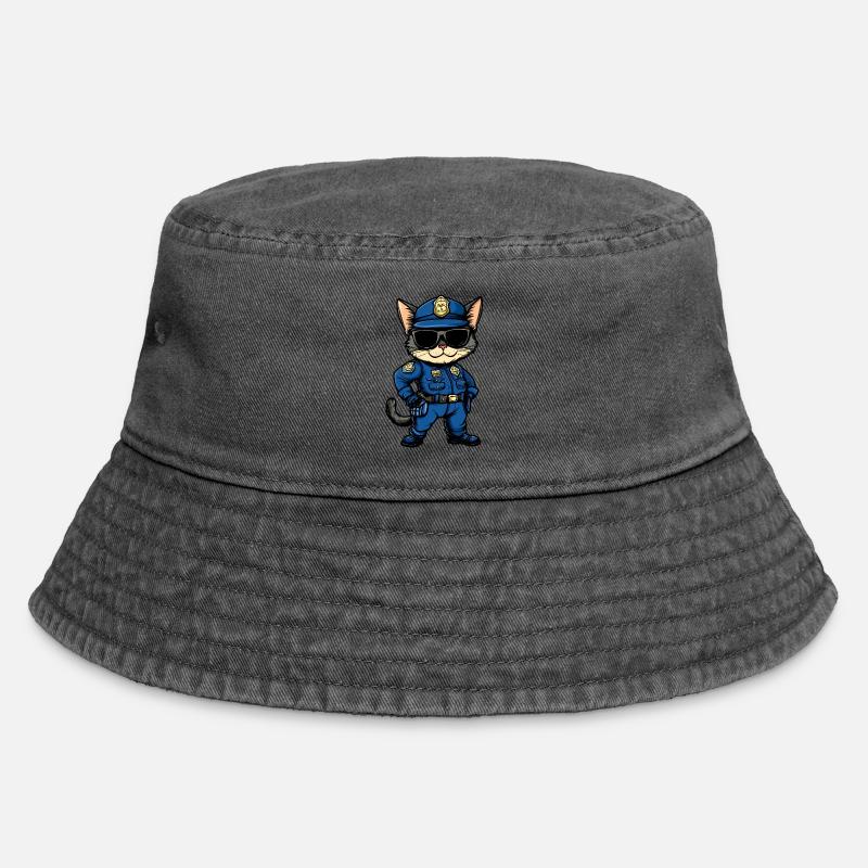 Chat policier - Bob vintage - noir vintage