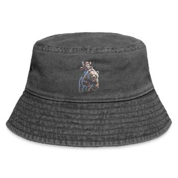 Squelette cow-boy sur ours - Bob vintage - noir vintage - Devant
