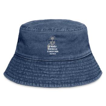 Be Yourself Oscar Wilde Tee - Vintage Bucket Hat - vintage denim - Front