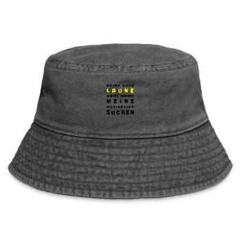 Meine gute Laune - Vintage Bucket Hat - Vintage Schwarz - Vorne
