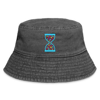 Liebe hört nie auf - Sanduhr der zeitlosen Liebe - Vintage Bucket Hat - Vintage Schwarz - Vorne