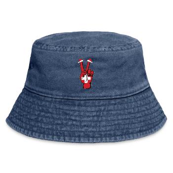 Switzerland Flag Christmas Peace Symbol - Vintage Bucket Hat - vintage denim - Front