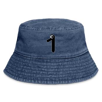 Zahl Eins 1 Kinder Geburtstag Mathematik lernen - Vintage Bucket Hat - Vintage Denim - Vorne