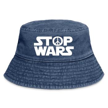 Peace / Stop wars / Geschenkidee - Vintage Bucket Hat - Vintage Denim - Vorne
